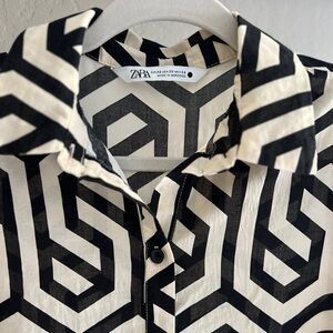 Zara Monochrome Geometric Women’s Dress
